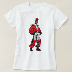 Camiseta de modelo de moda de pasarela