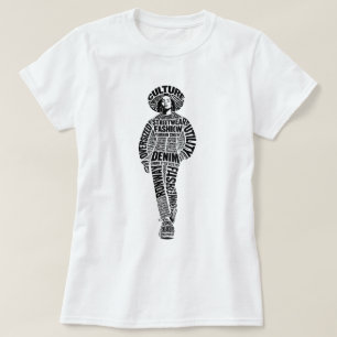 Camiseta de modelo de moda de pasarela