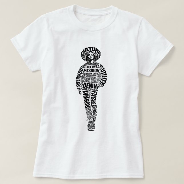 Camiseta de modelo de moda de pasarela (Diseño del anverso)