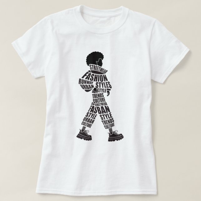 Camiseta de modelo de moda de pasarela (Diseño del anverso)