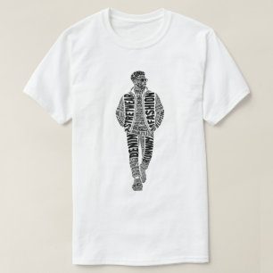 Camiseta de modelo de moda de pasarela