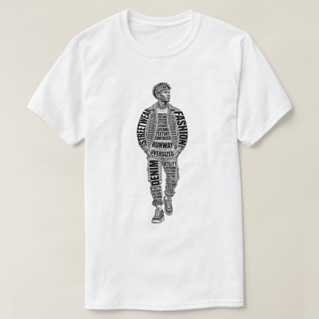 Camiseta de modelo de moda de pasarela (Diseño del anverso)