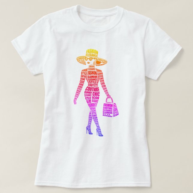 Camiseta de modelo de moda de pasarela (Diseño del anverso)