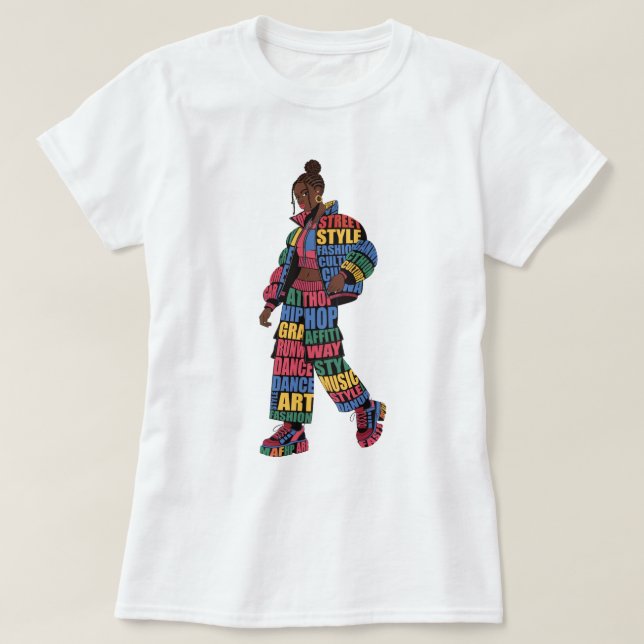 Camiseta de modelo de moda de pasarela (Diseño del anverso)