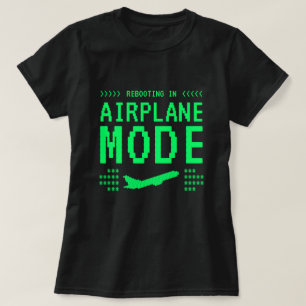 Camiseta de modo de avión con estilo de computador