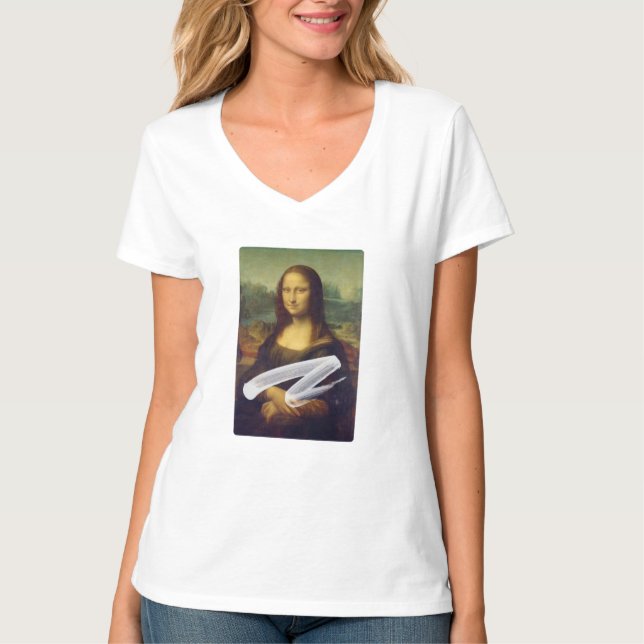 Camiseta de Mona Lisa cubierta de pastel (Anverso)