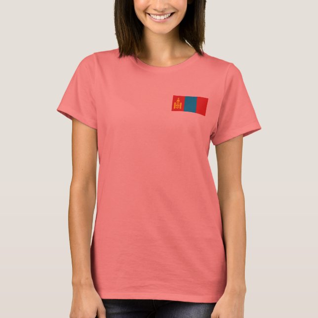 Camiseta de Mongolia Bandera + Mapa (Anverso)