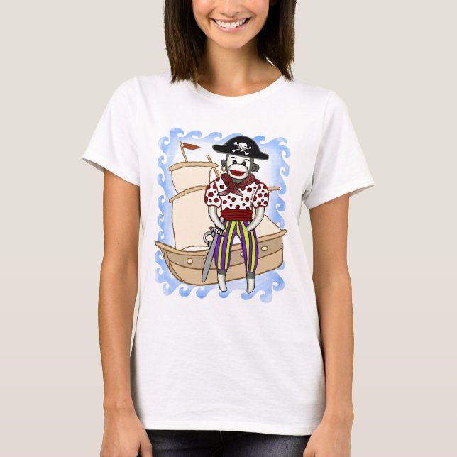 Camiseta de mono de calcetín pirata (Anverso)