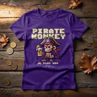 Camiseta de mono pirata de videojuegos