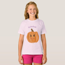 Camiseta de monograma de calabaza suave chica