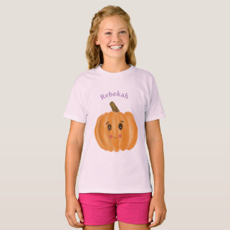 Camiseta de monograma de calabaza suave chica