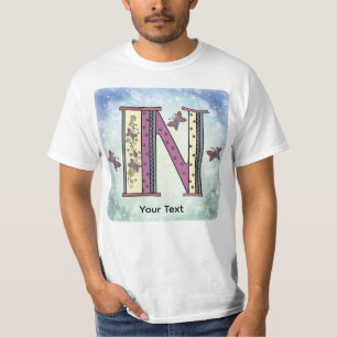 Camiseta de monograma floral N
