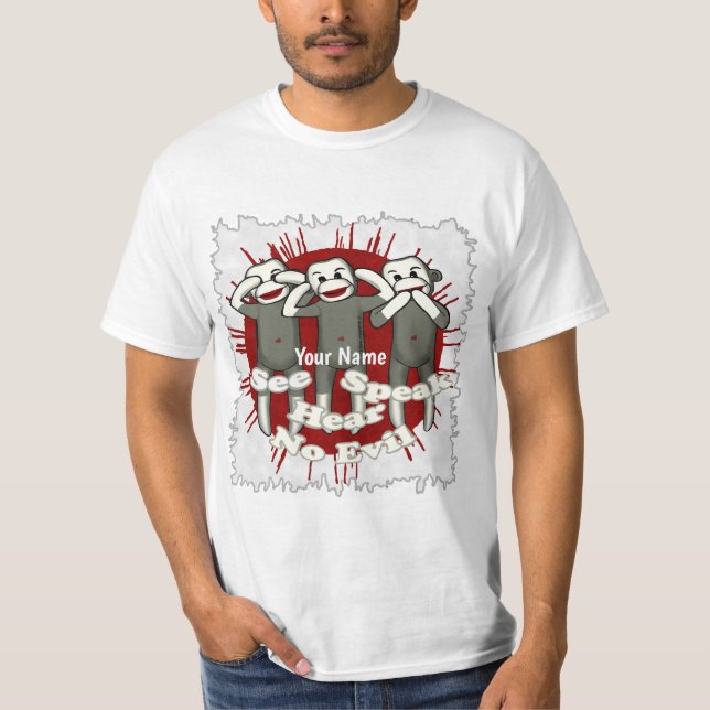 Camiseta de monos de calcetín 'No hables mal' (Anverso)