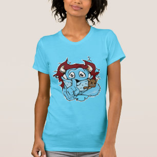 Camiseta de monstruo azul divertida y rara