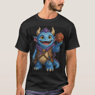 Camiseta de monstruo de fantasía lindo sosteniendo