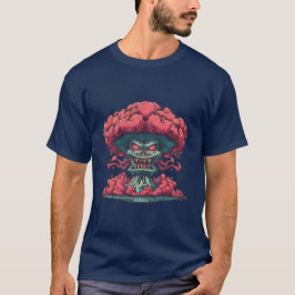 Camiseta de monstruo de nube de hongo roja