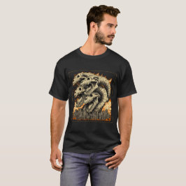 Camiseta de monstruo kaiju esquelético gigante de