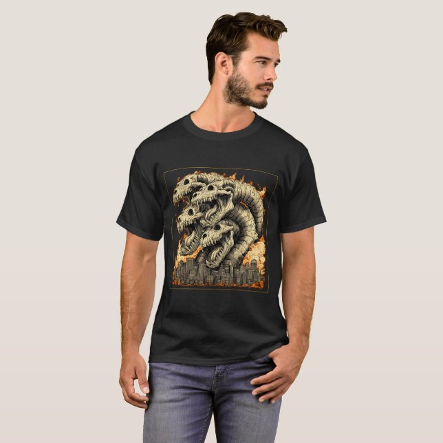 Camiseta de monstruo kaiju esquelético gigante de  (Anverso completo)