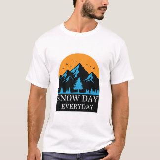 Camiseta de montaña de atardecer de invierno de dí