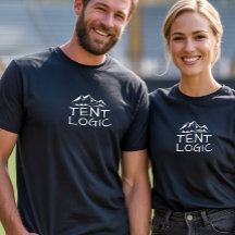 Camiseta de montaña divertida con lógica de tienda