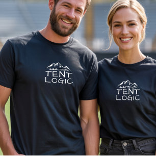 Camiseta de montaña divertida con lógica de tienda