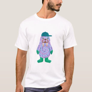 Camiseta de morsa con gorra y remolino de teñido