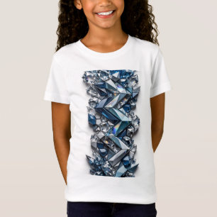 Camiseta de mosaico de cristal 3D Ice Blue Diamond