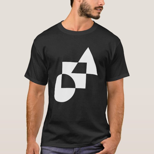 Camiseta de mosaico geométrico monocromo (Anverso)