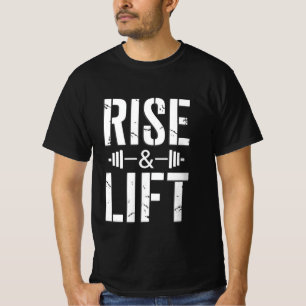 Camiseta de motivación de gimnasio Rise & Lift F