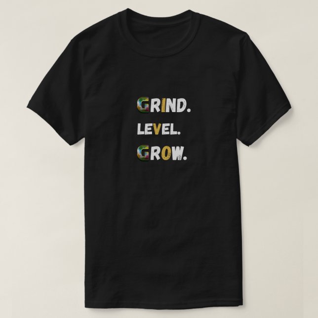 Camiseta de motivación para jugadores Grind Level  (Diseño del anverso)