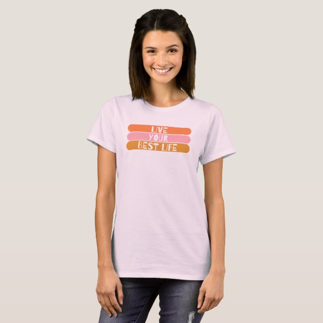 camiseta de motivación rosa y naranja (Anverso completo)