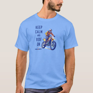 Camiseta de Moto de Cross 'Mantén la Calma y Sigue