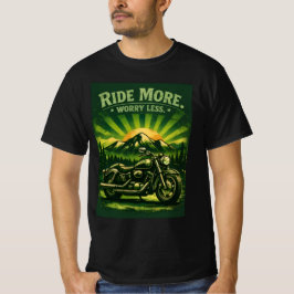 Camiseta de moto puesta de sol 'Conduce más, preoc
