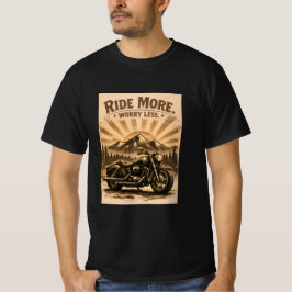 Camiseta de moto puesta de sol 'Conduce más, preoc