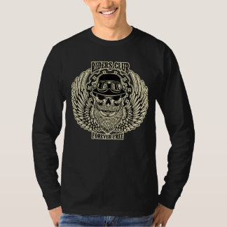 Camiseta de motocicleta con alas y casco de cráneo