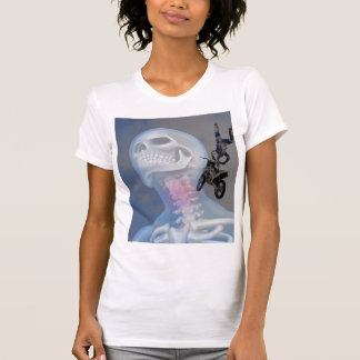 camiseta de motocicleta de cuello femenino