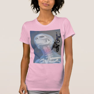 camiseta de motocicleta de cuello femenino