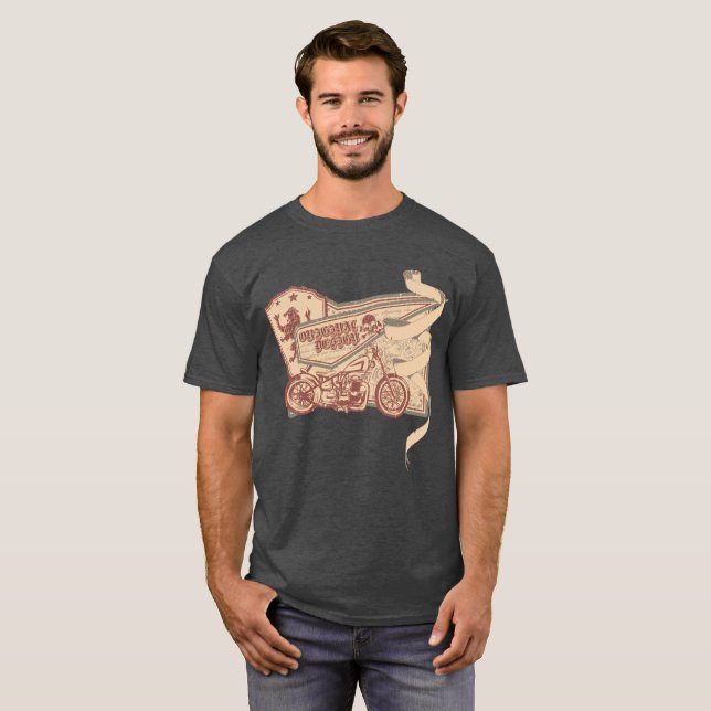 Camiseta de motocicleta grunge para hombres (Anverso completo)