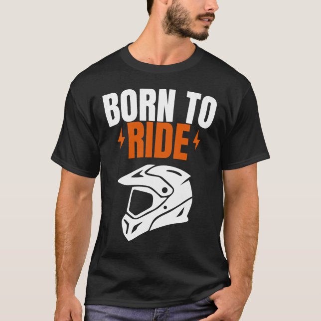 Camiseta de Motocicleta Nacido para Montar – Nombr (Anverso)