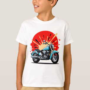 Camiseta de Motocicleta Retro Blue Cruiser – Pop‑A
