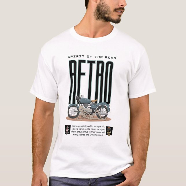 Camiseta de Motociclista Retro – Espíritu del Cami (Anverso)
