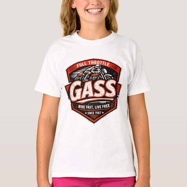 Camiseta de Motociclista Vive Libre Anda Rápido (Anverso)