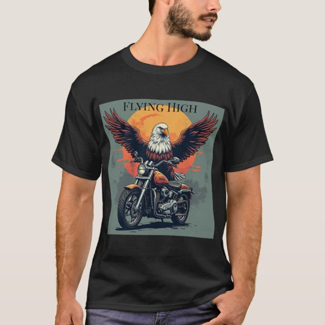 Camiseta de Motociclista Volando Alto (Anverso)