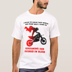 Camiseta de Motocross de Moto de Tierra Sangre Gri