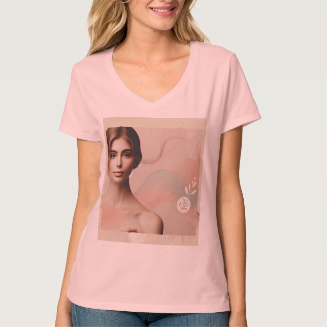 Camiseta de mujer abstracta elegante - Estética mo (Anverso)