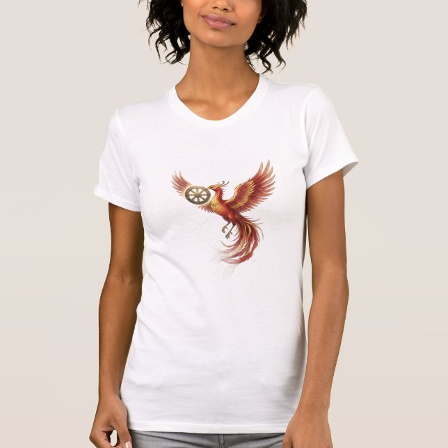 Camiseta de mujer Ancient Dragon y Dhamma Wheel -  (Anverso)