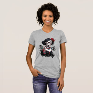 Camiseta de Mujer Arte de Cráneo de Azúcar Mexican