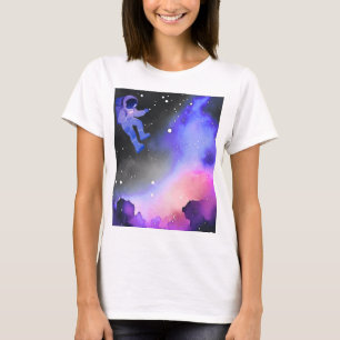 Camiseta de mujer astronauta espacial cósmica