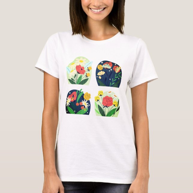 Camiseta de mujer Bloom with Flowers (Anverso)