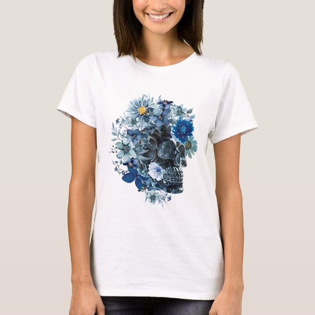 Camiseta de mujer Blue Reverie Skull (Anverso)